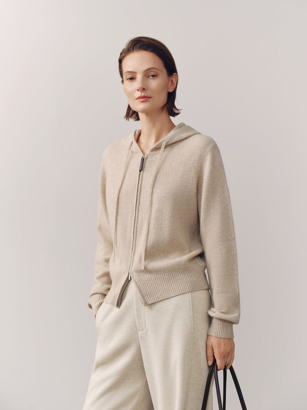Relaxed Drop-Shoulder Cashmere Hoodie
