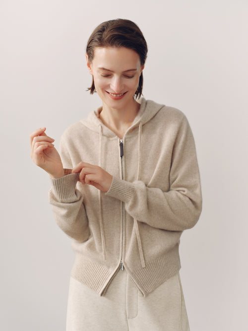 Load image 1 in gallery view. Relaxed Drop-Shoulder Cashmere Hoodie