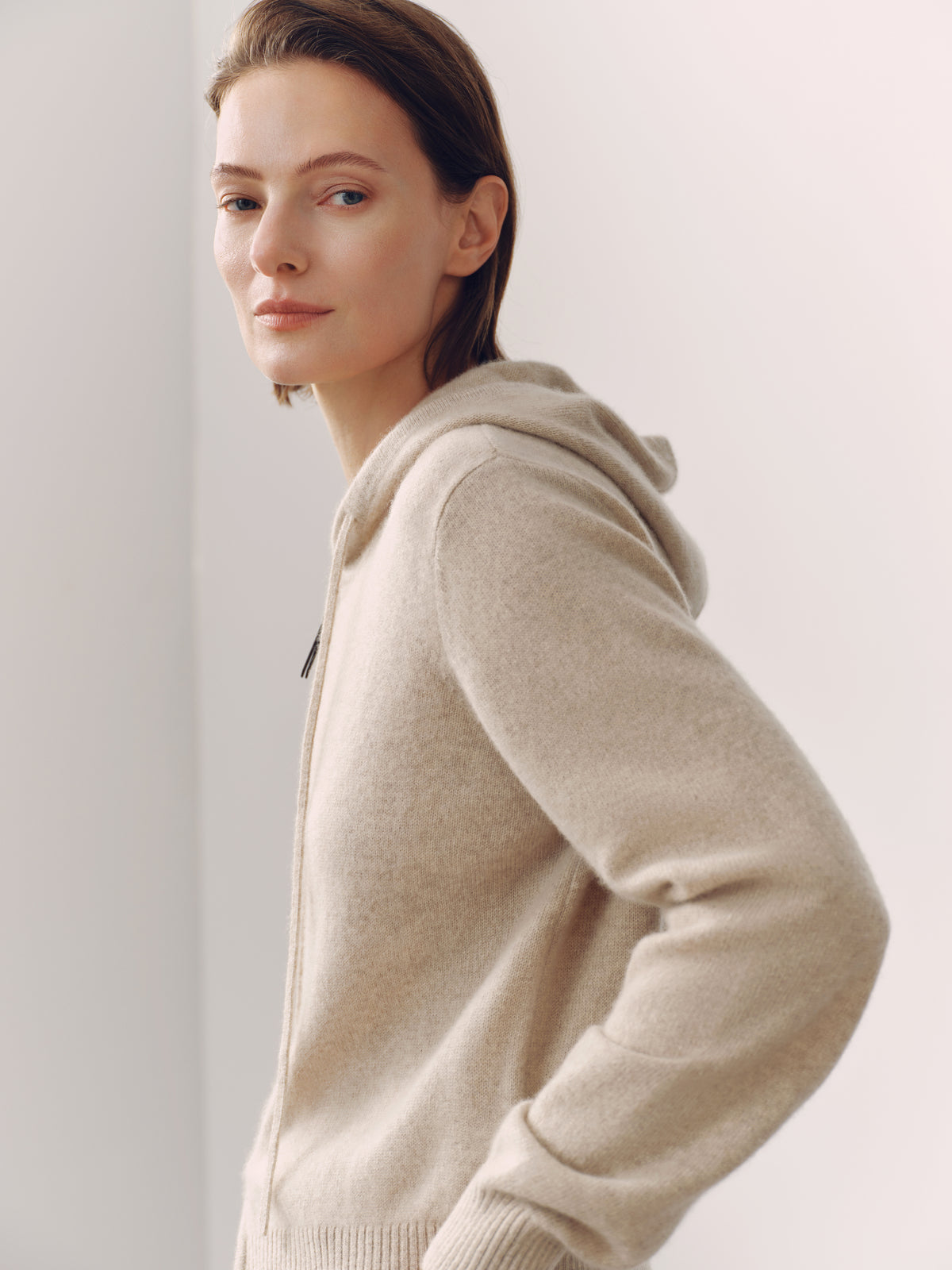 Relaxed Drop-Shoulder Cashmere Hoodie