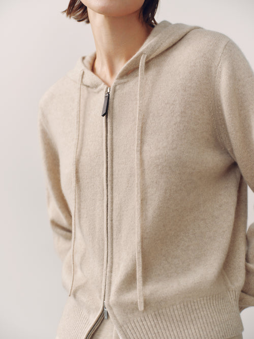 Load image 1 in gallery view. Relaxed Drop-Shoulder Cashmere Hoodie