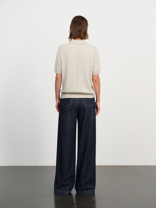 Load image 1 in gallery view. Cashmere Knit Polo Sweater
