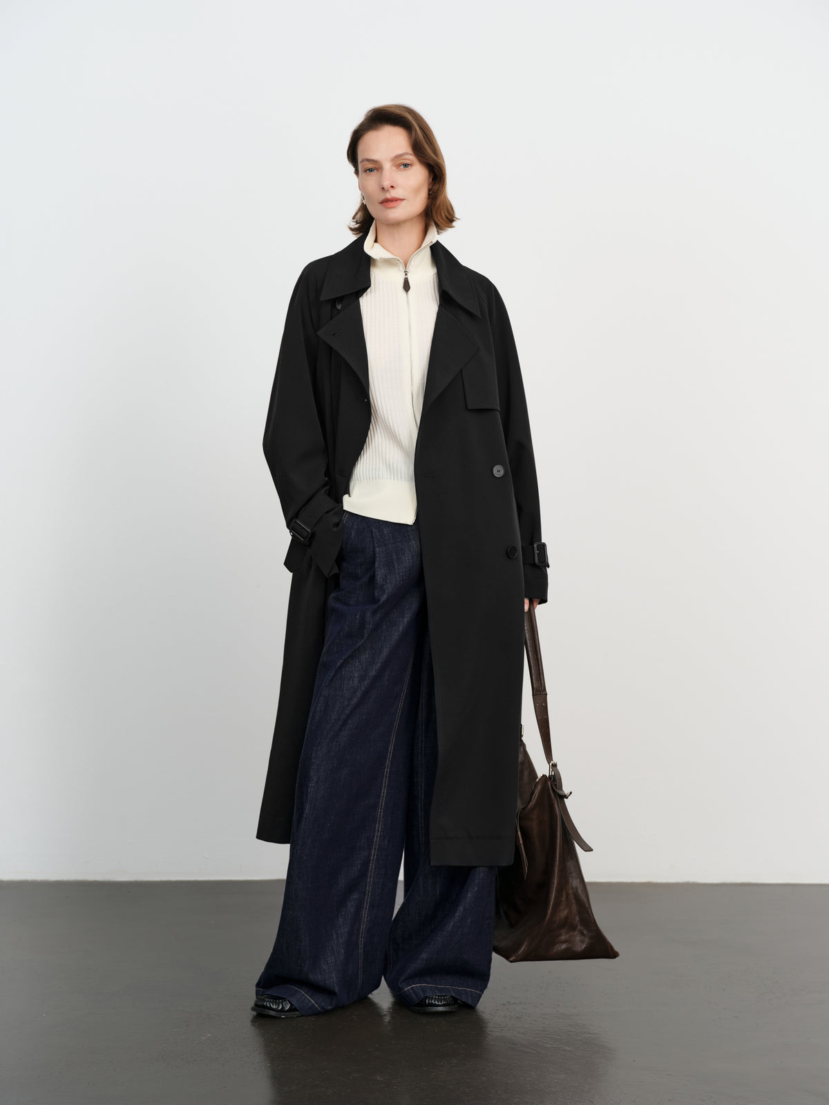 Sleek Midi Trench Coat