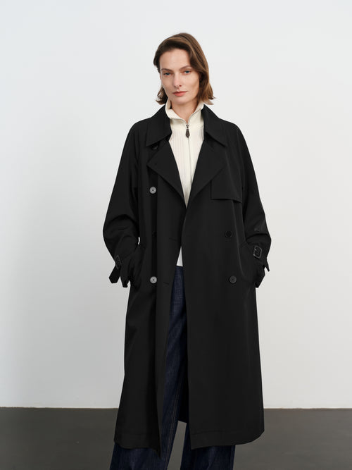 Load image 1 in gallery view. Sleek Midi Trench Coat