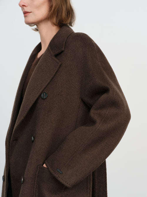 Load image 1 in gallery view. Wool-Camel Blend Tie-Belt Coat