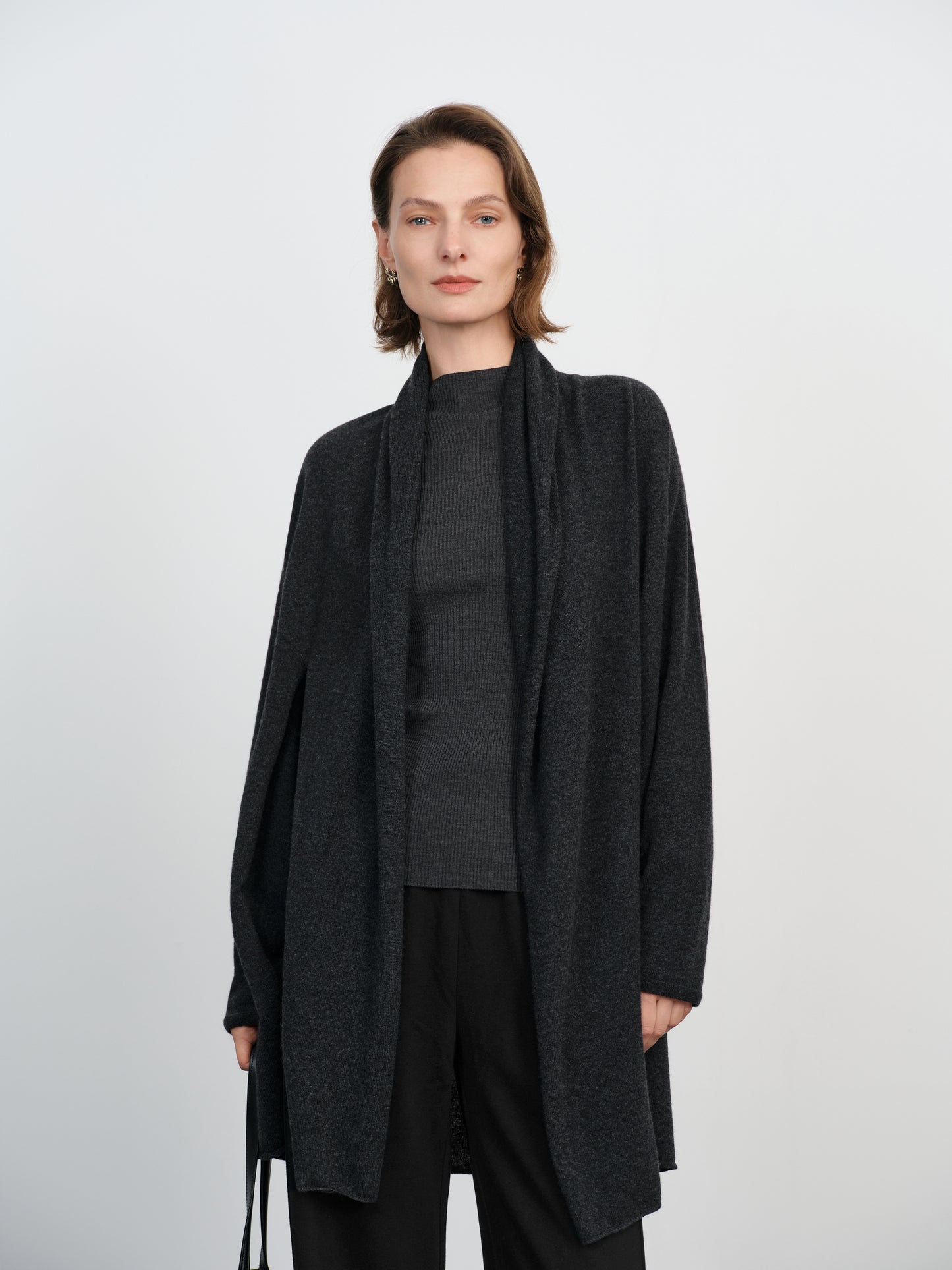 Pure Cashmere Open-Front Coatigan