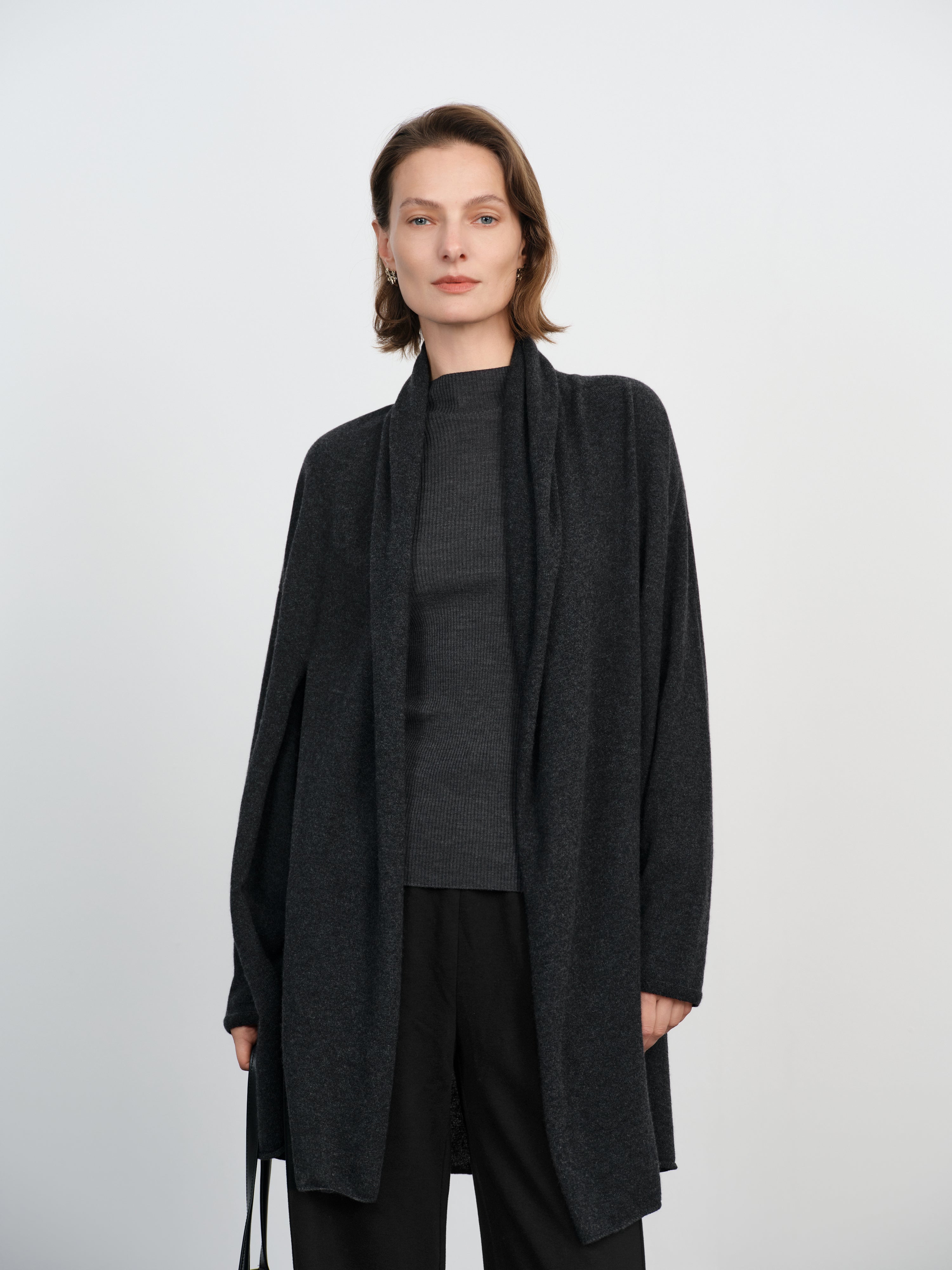 Pure Cashmere Open-Front Coatigan