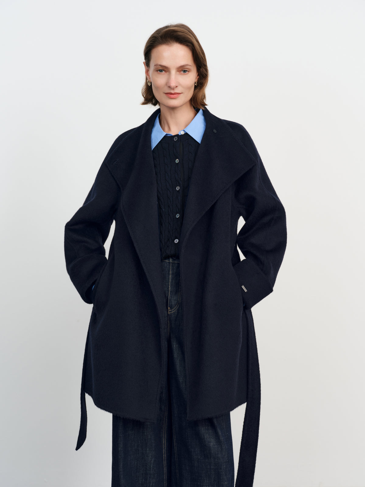 Belted Wool-Cashmere Coat
