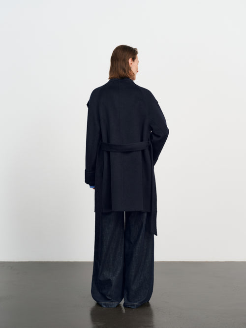 Load image 1 in gallery view. Belted Wool-Cashmere Coat