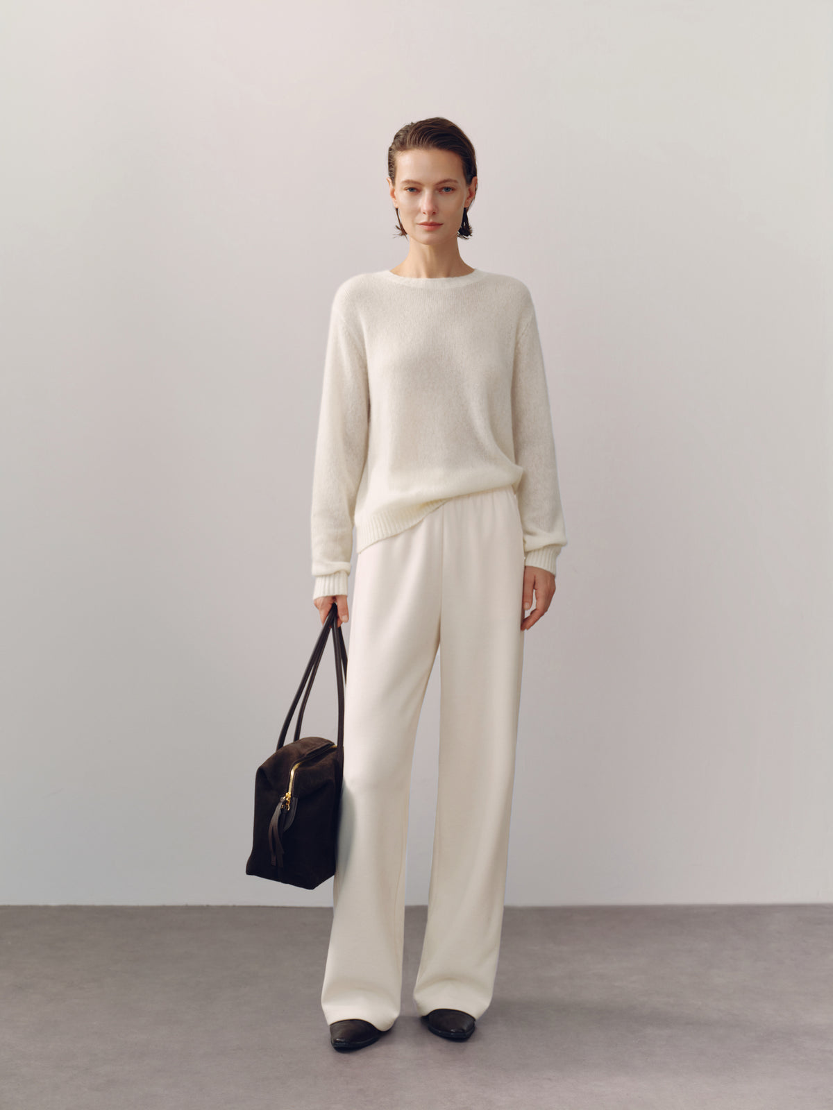 Lightweight Cashmere-Silk Crewneck Sweater