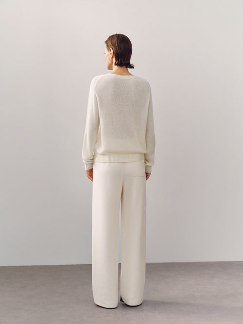 Load image 1 in gallery view. Lightweight Cashmere-Silk Crewneck Sweater