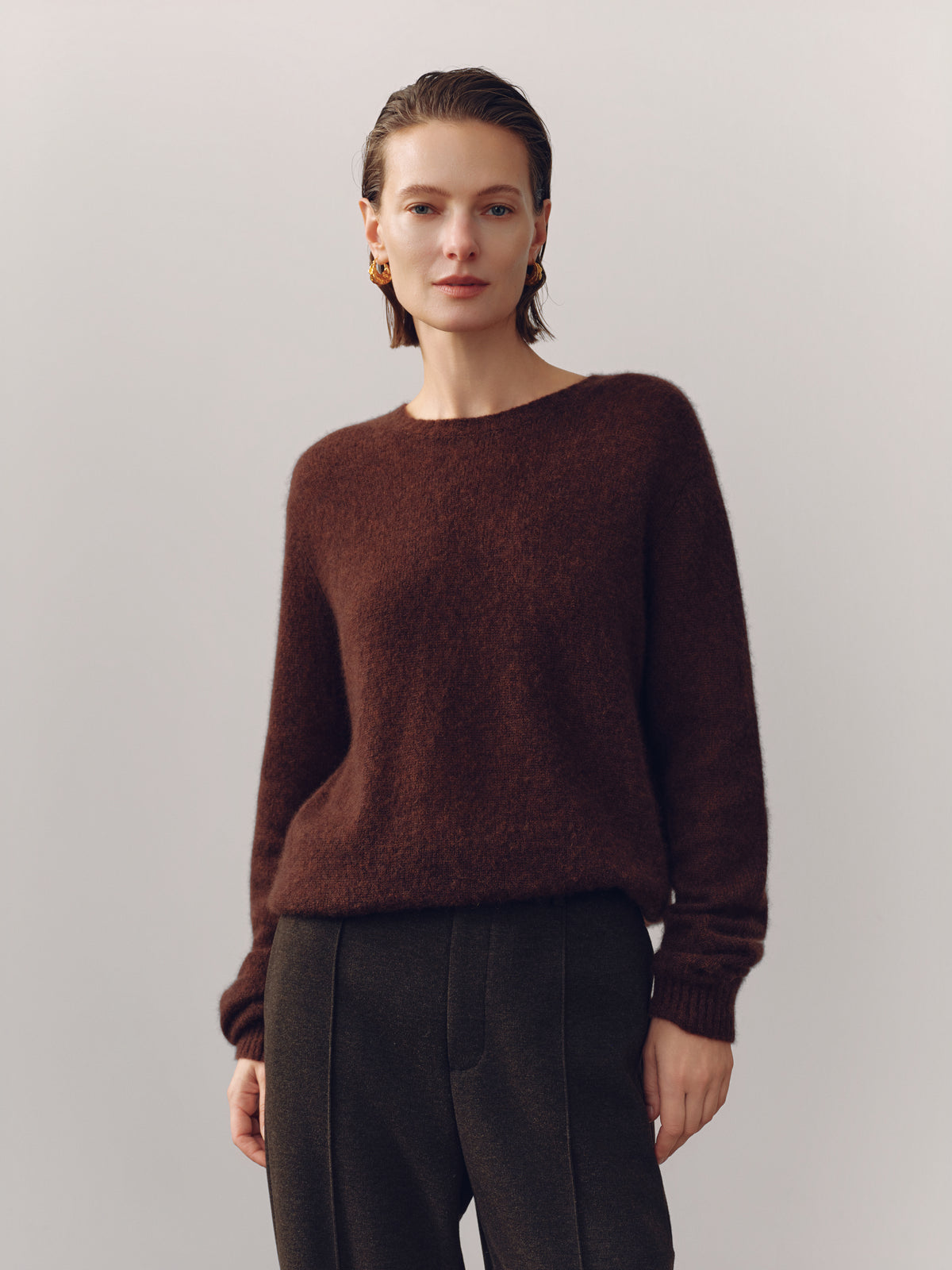 Lightweight Cashmere-Silk Crewneck Sweater