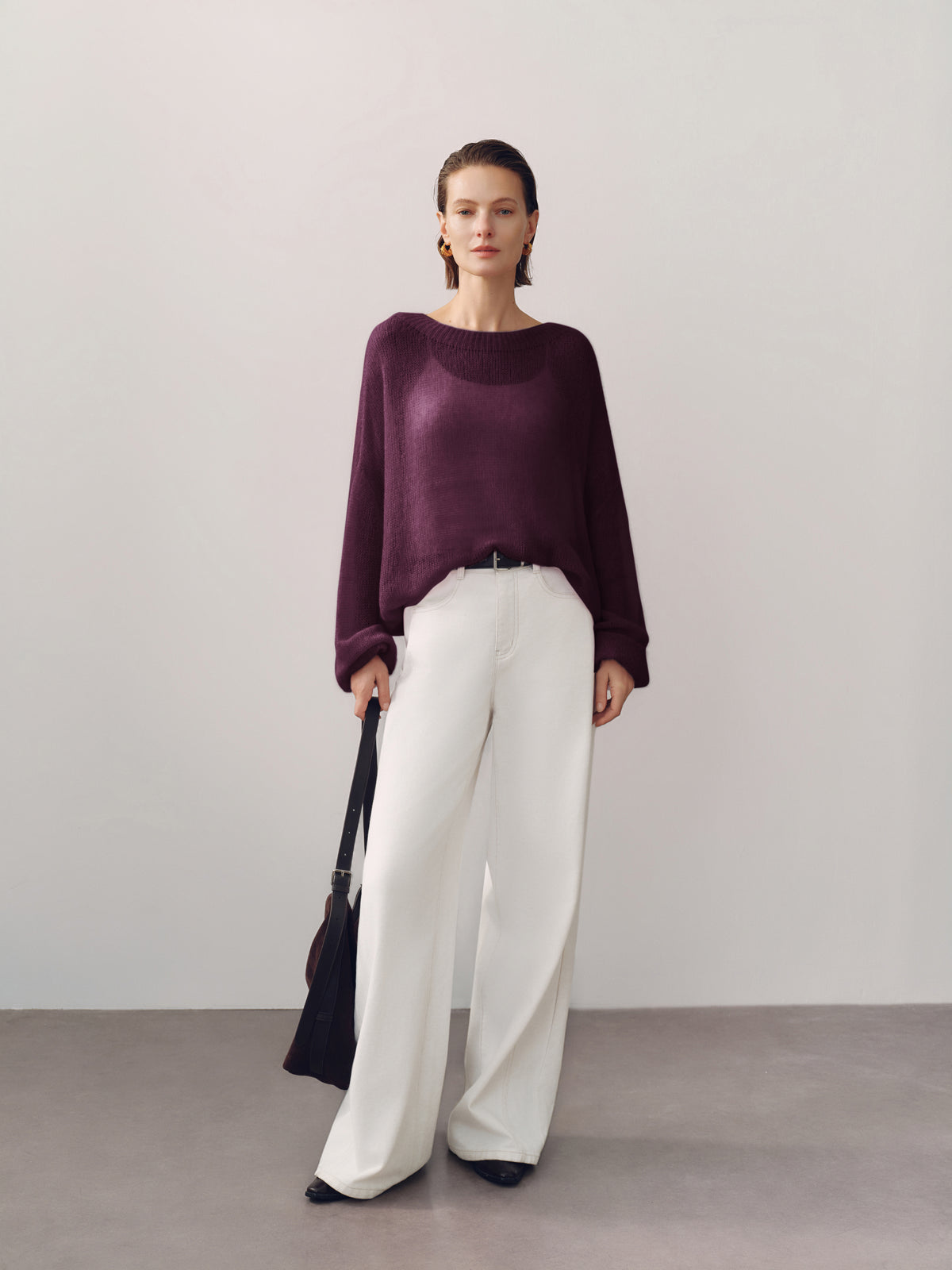 Cashmere-Silk Relaxed Pullover Sweater