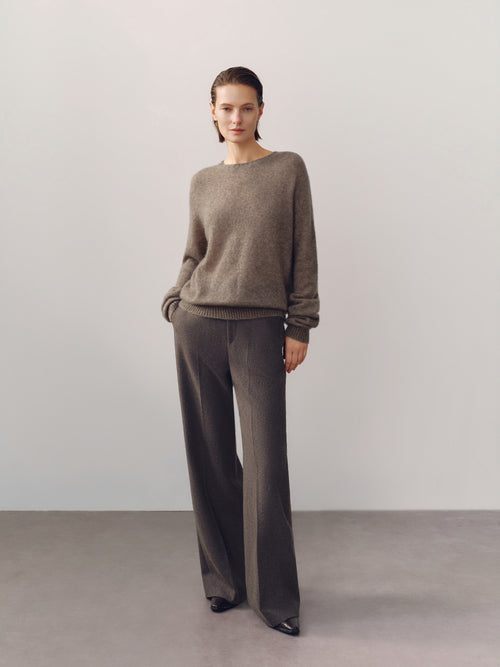 Load image 1 in gallery view. Lightweight Cashmere-Silk Crewneck Sweater
