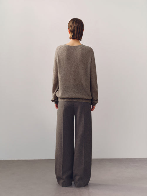 Load image 1 in gallery view. Lightweight Cashmere-Silk Crewneck Sweater