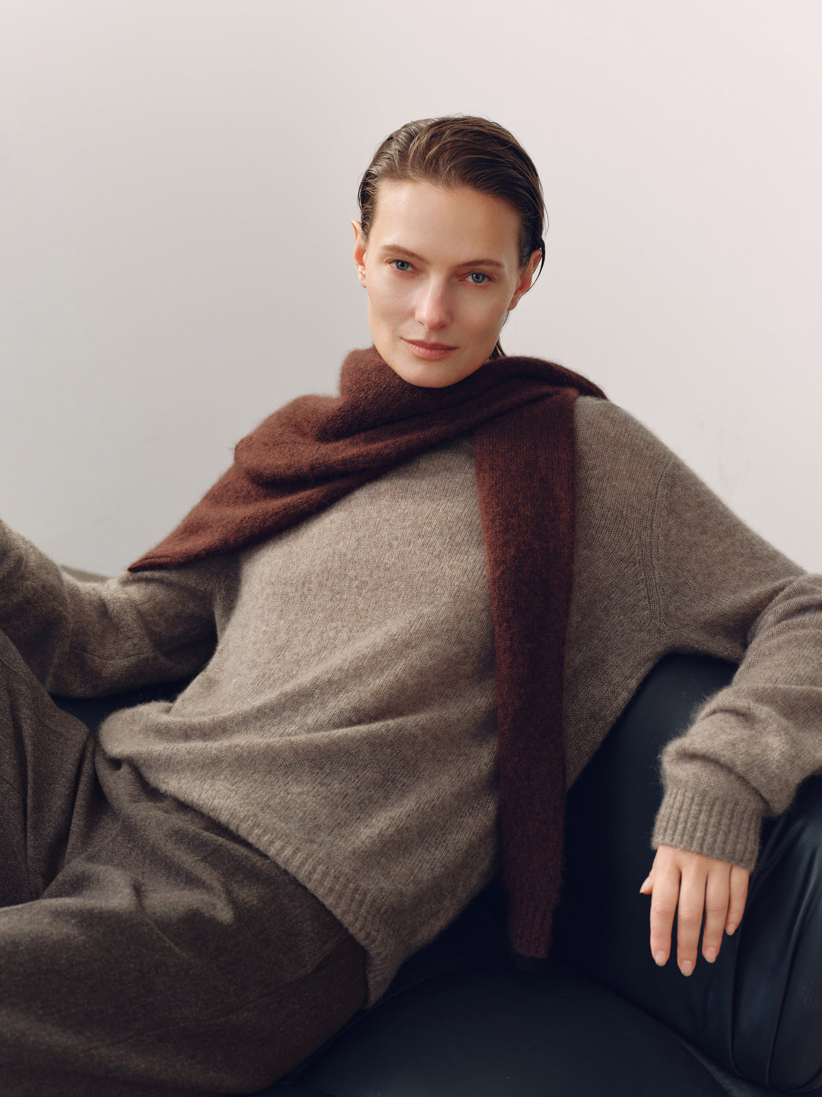Lightweight Cashmere-Silk Crewneck Sweater