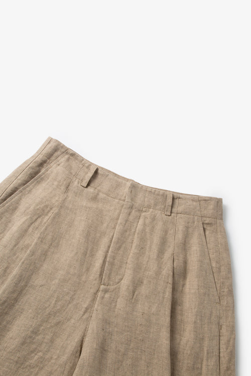 Load image 1 in gallery view. Pleated Wide-Leg Linen Pants