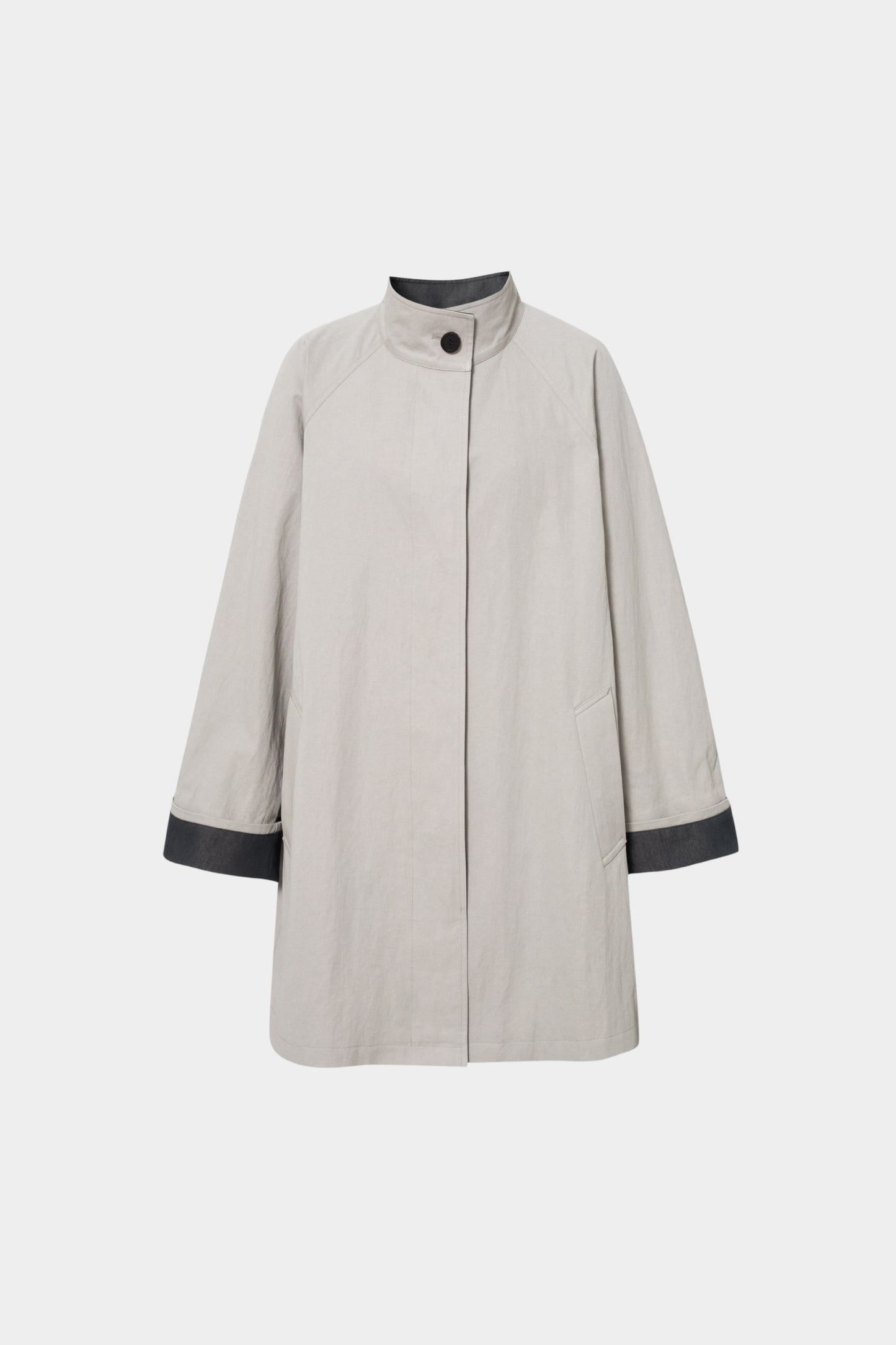 Cotton-Nylon Stand Collar Coat