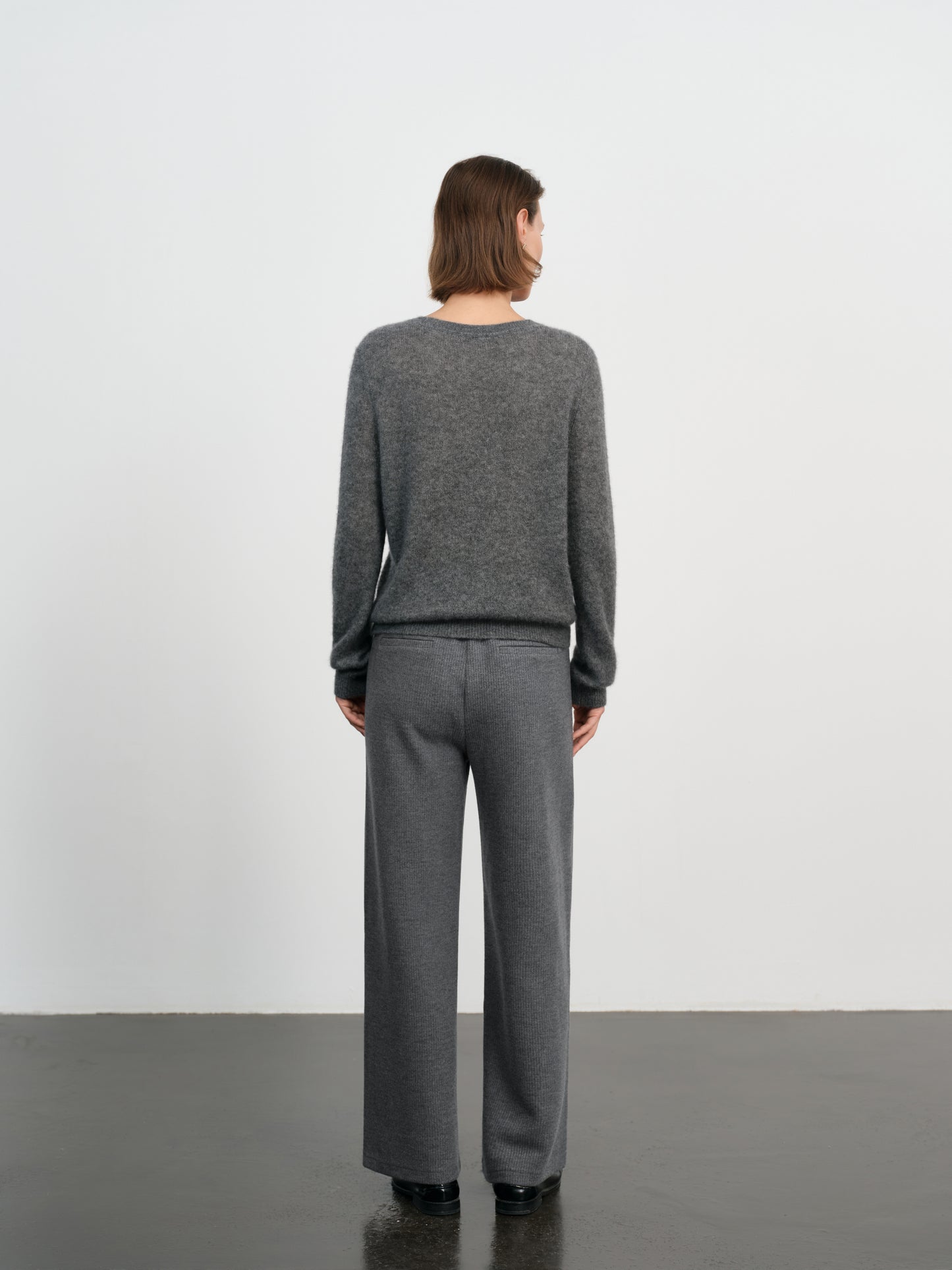 Cashmere-Silk Crewneck Knit Sweater