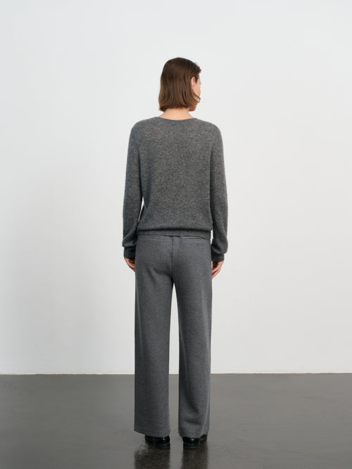 Load image 1 in gallery view. Cashmere-Silk Crewneck Knit Sweater