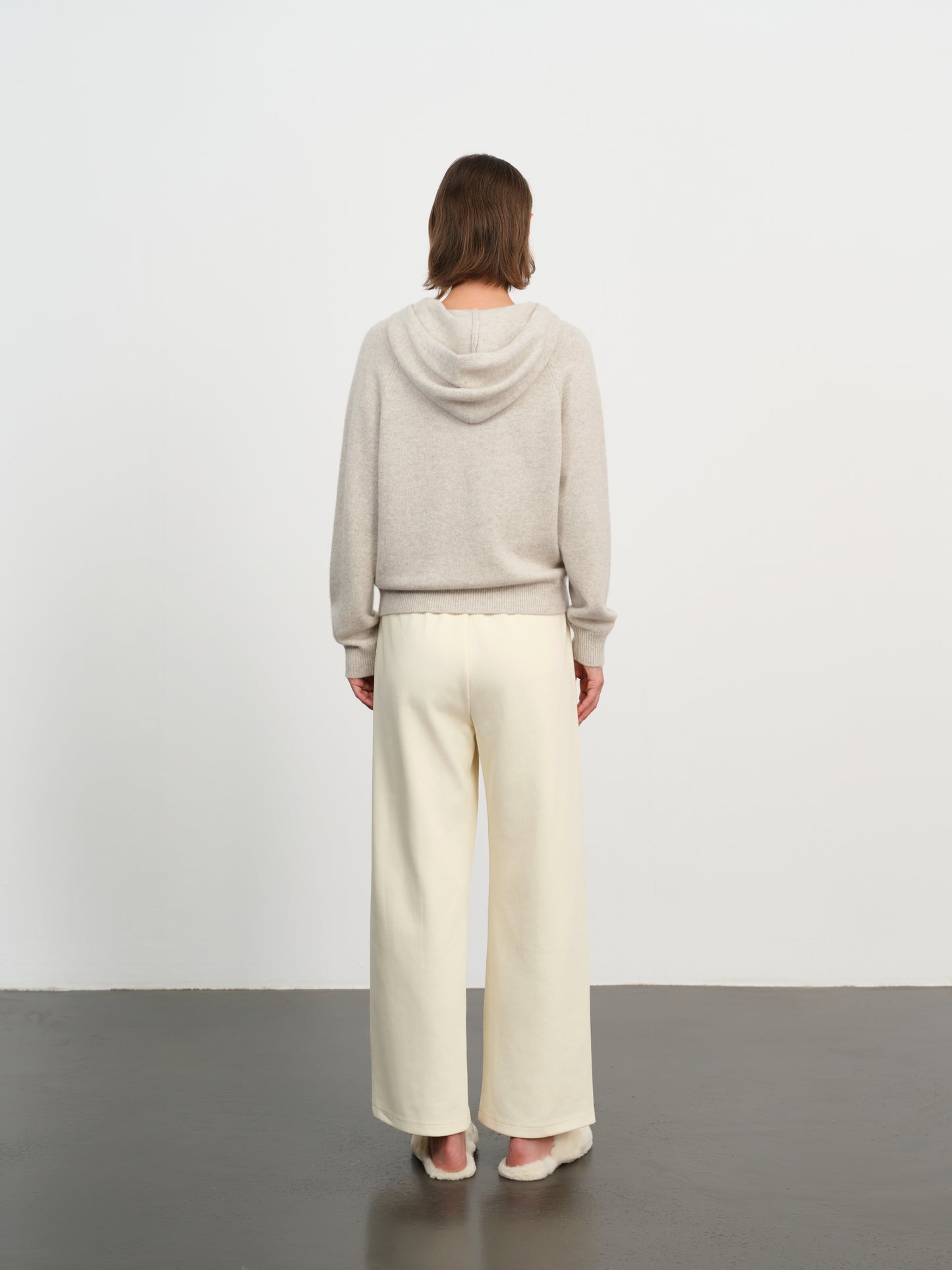 Cashmere Drawstring Hooded Knit Sweater