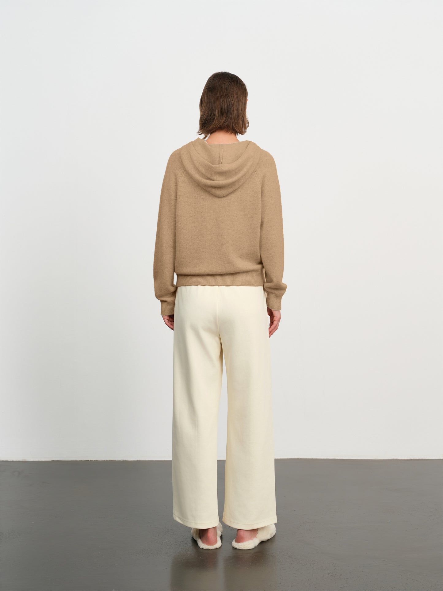 Cashmere Drawstring Hooded Knit Sweater