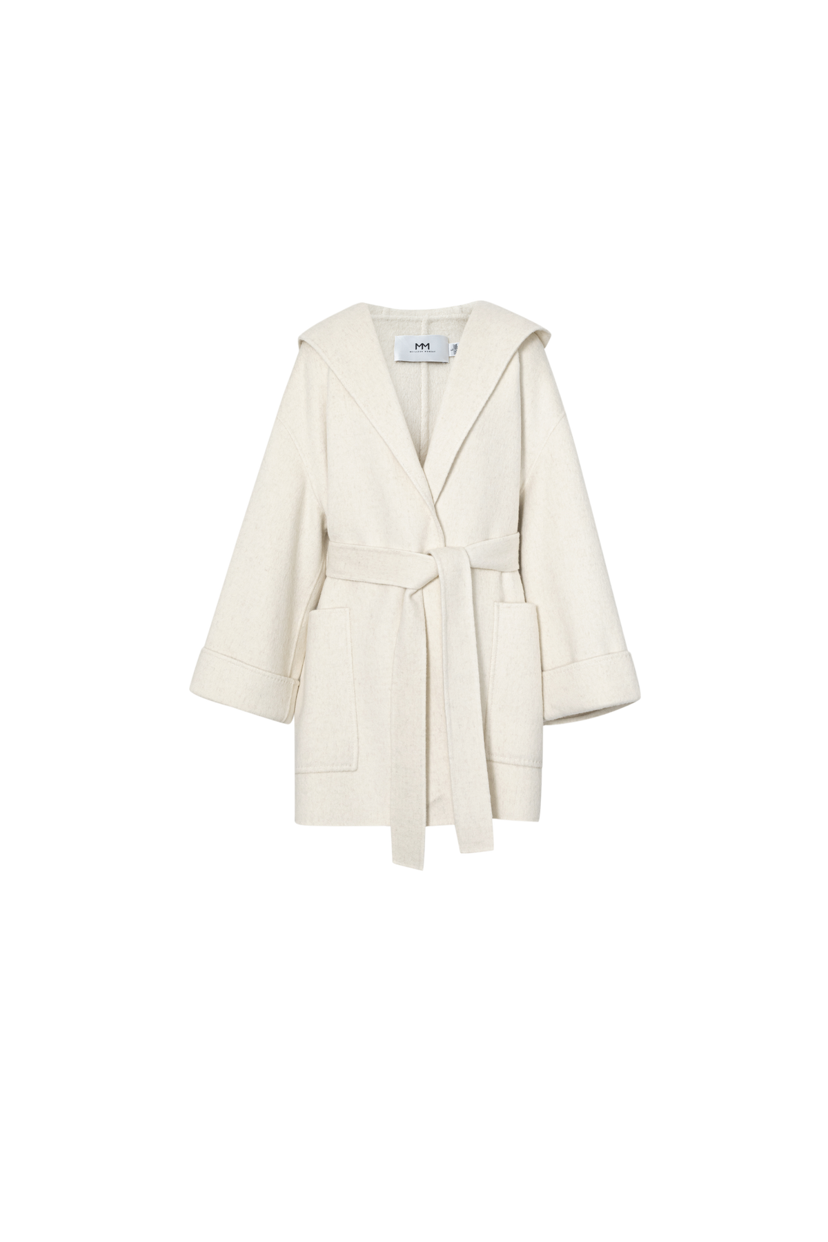 Hooded Belted Wool-Blend Coat