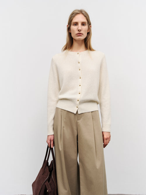 Load image 1 in gallery view. Sequin Cashmere-Silk Knit Cardigan