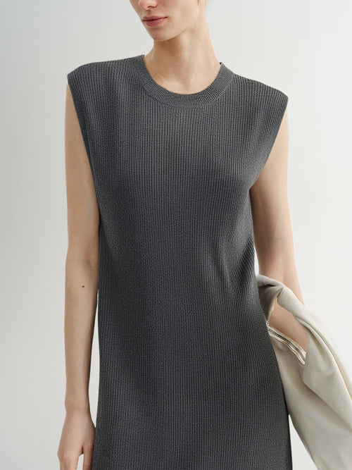 Load image 1 in gallery view. Sleeveless Wool-Blend Knit Dress
