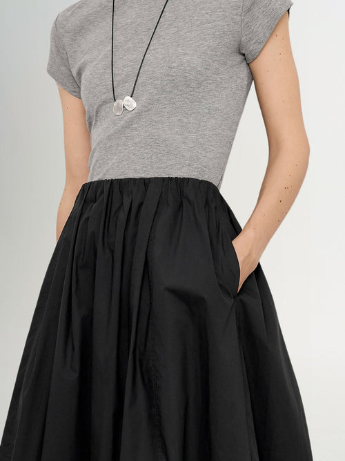 Load image 1 in gallery view. High-Waist Black Cotton Skirt