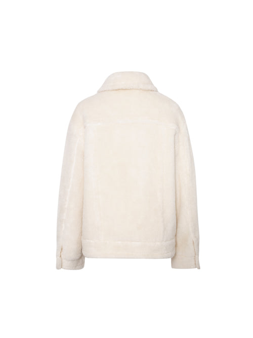 Load image 1 in gallery view. Pure Wool Fluffy Coat