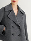 Pure Wool Wide-Collar Short Coat