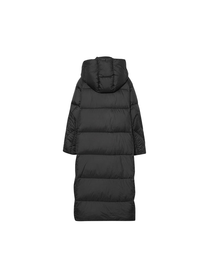 Long Down Jacket with Hood