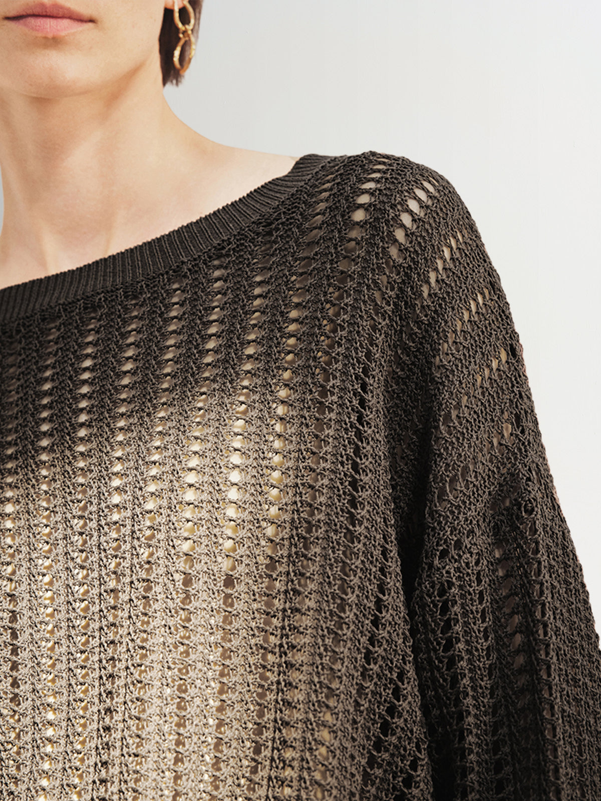 Crew Neck Open Knit Sweater - MEILLEUR MOMENT OFFICIAL STORE NEW YORK 