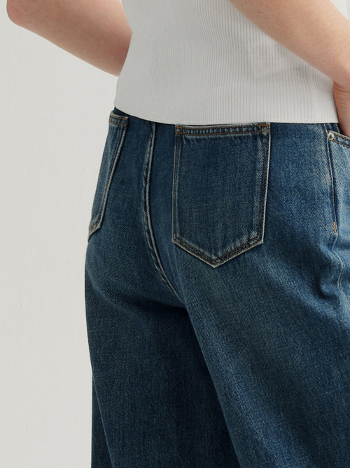 Load image 1 in gallery view. Cotton Straight-Leg Denim Jeans
