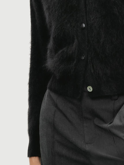 Brushed V-Neck Cashmere Cardigan