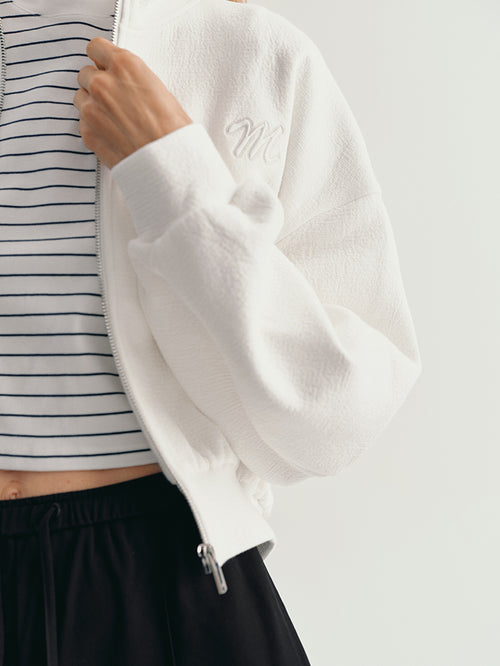 Load image 1 in gallery view. Cropped Bomber Jacket