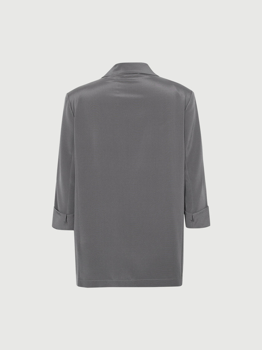 Single-Breasted Premium Silk Blazer