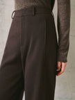 Dark Brown Straight-Leg Pants