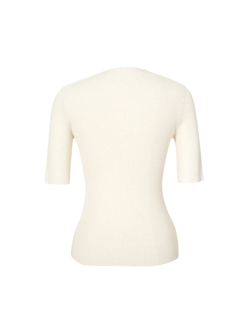 Load image 1 in gallery view. Pure Wool Crew Neck Knit Top