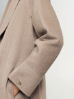 Pure Cashmere Notch-Lapel Coat with Belt – Irish Cream