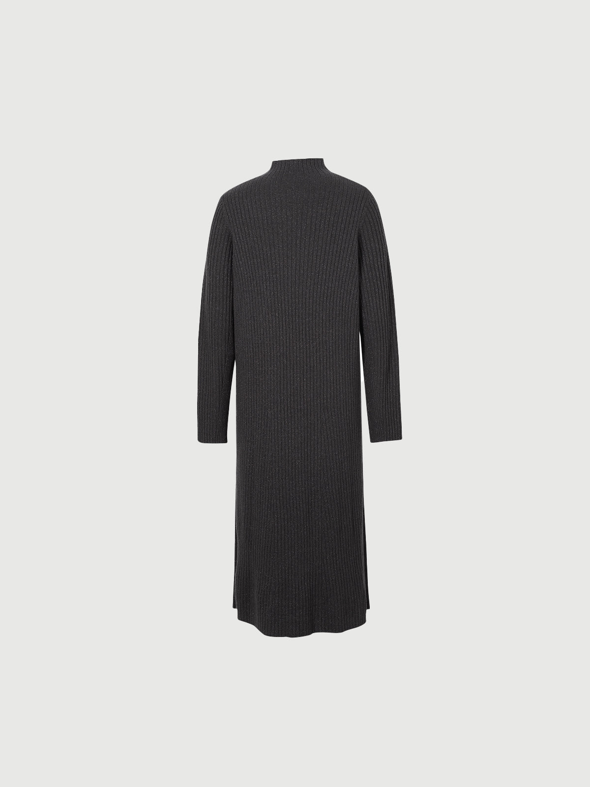 Mock Neck Shift Wool Jersey Dress