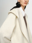 Oatmeal Wool Belted Midi Coat