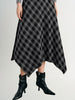 Handkerchief Plaid Hem Maxi Skirt