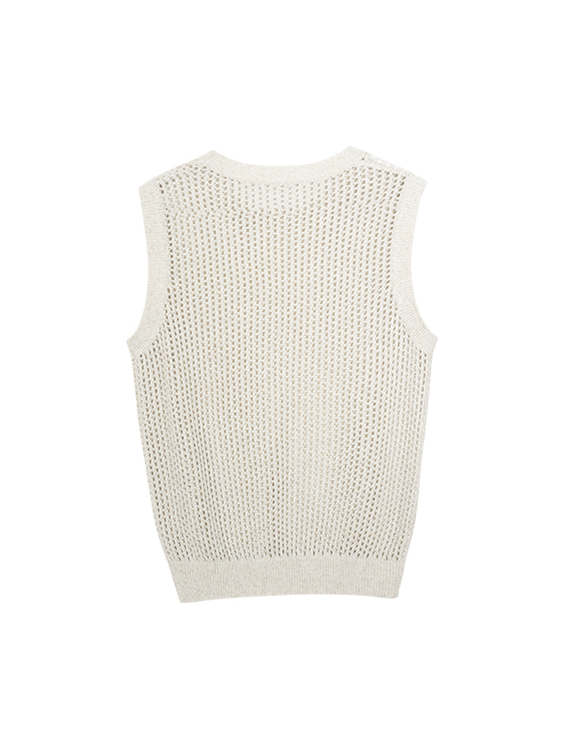 Linen Open-Knit Vest