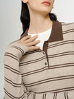 Brown Striped Wool Sweater