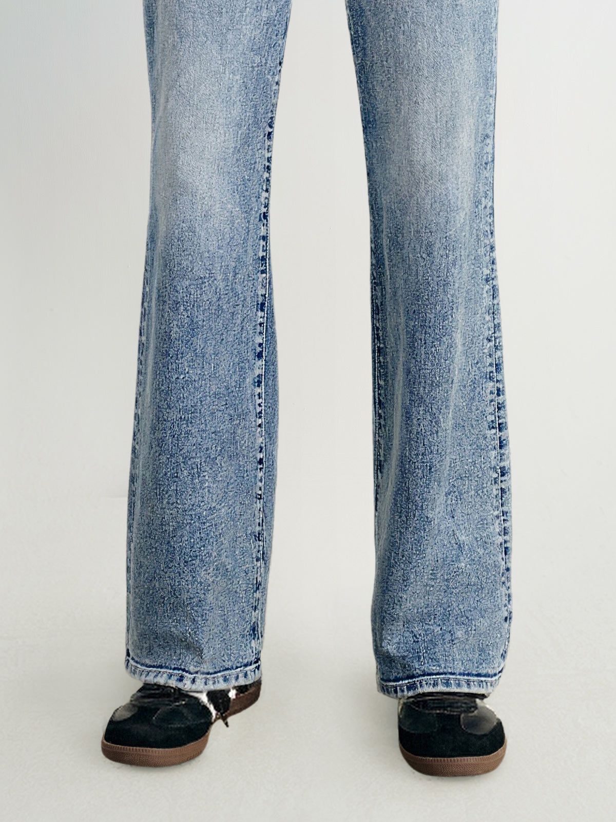 Flared Cotton Denim Pants