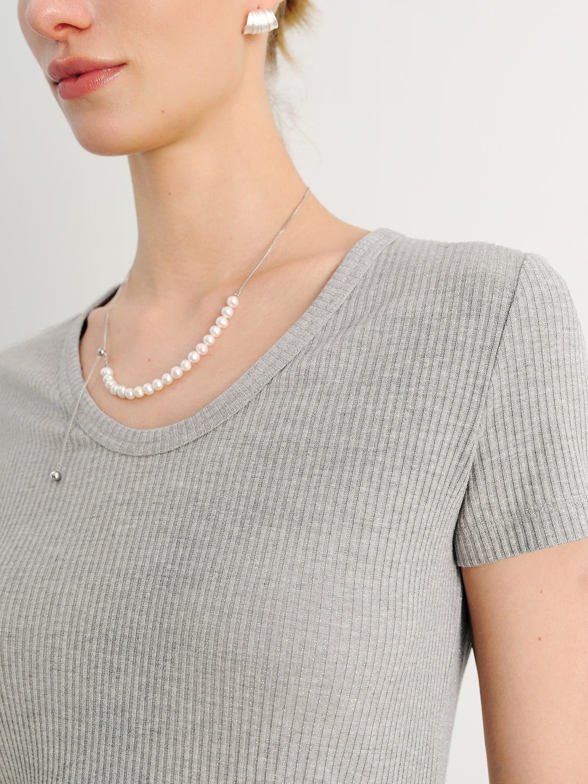 Ribbed Short Sleeve Top