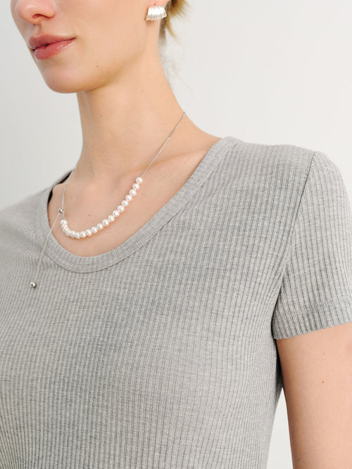 Load image 1 in gallery view. Ribbed Short Sleeve Top