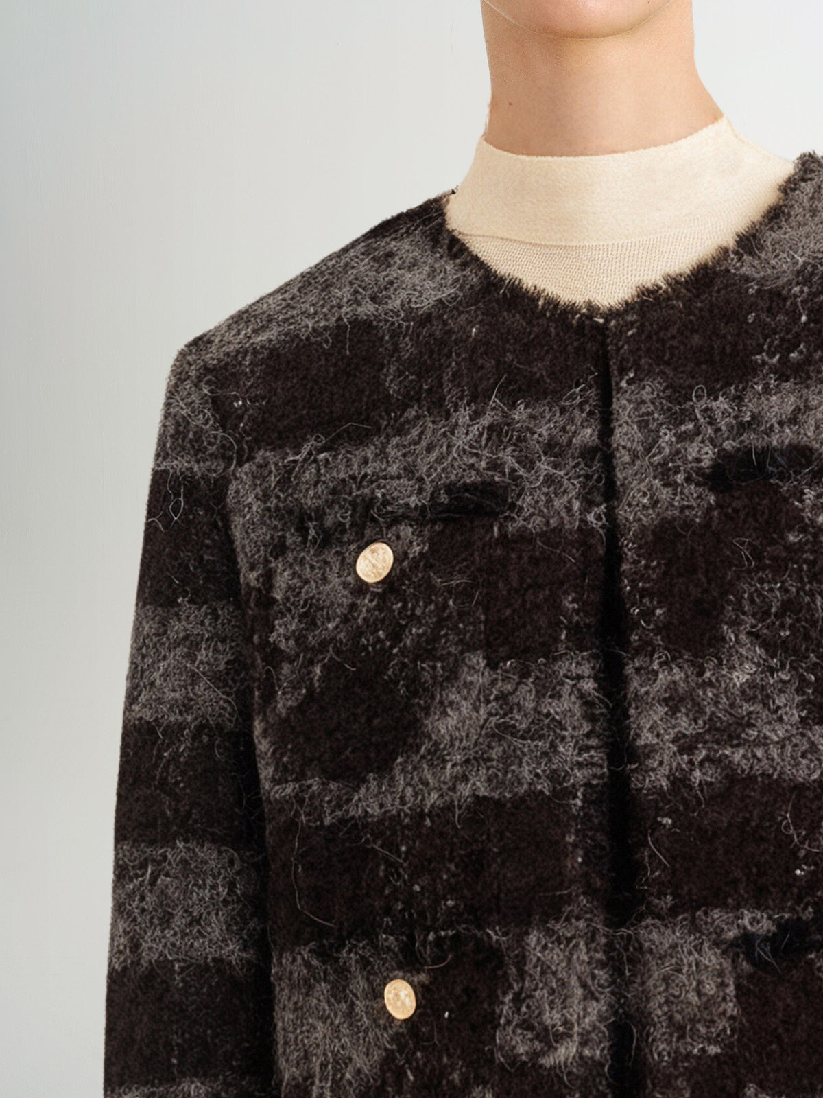 Wool-Alpaca Striped Short