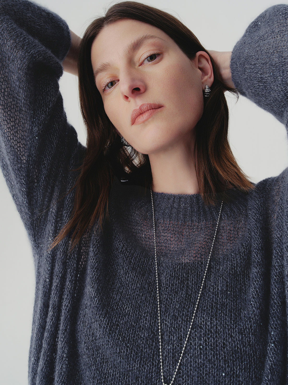 Cashmere-Silk Relaxed Pullover Sweater